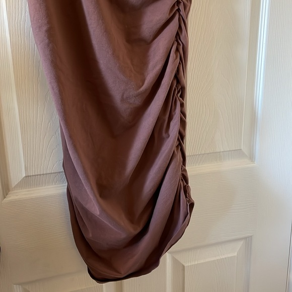 Synergy organic cotton dress ruched mauve sustainable - Picture 2 of 6